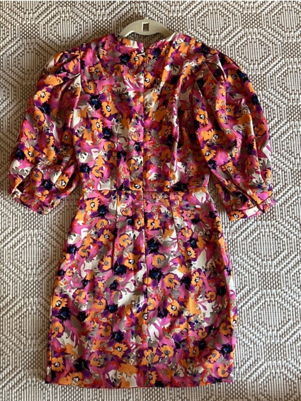 ASOS Monkl Floral Puff-Sleeve Mini Dress in Pink - Picture 6 of 7